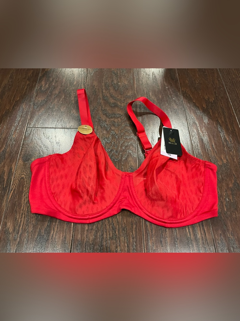 Wacoal Bra Red  Ultimate Lift Underwire Chic 855336 Underwire Size 38D NEW